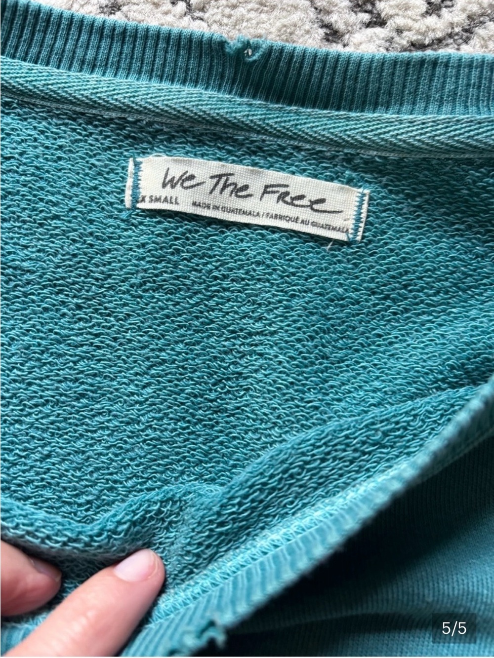 We the Free by Free People Camden sweatshirt in teal xs - Picture 5 of 5